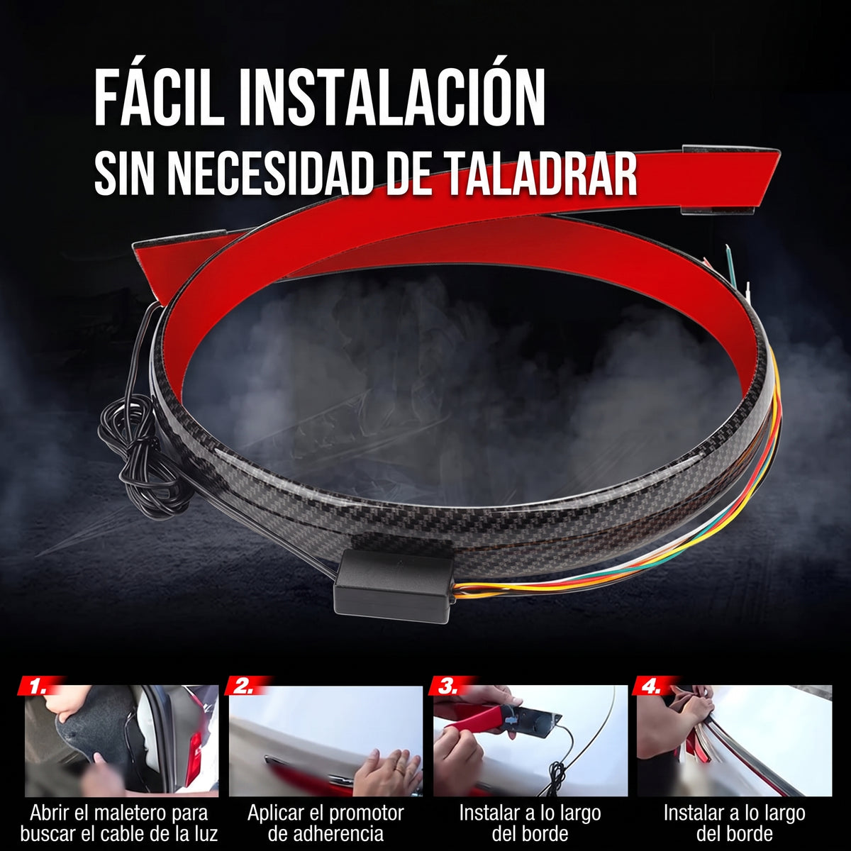 Alerón Trasero LED Universal AutoFlex™ | Luz de Freno y Direccionales